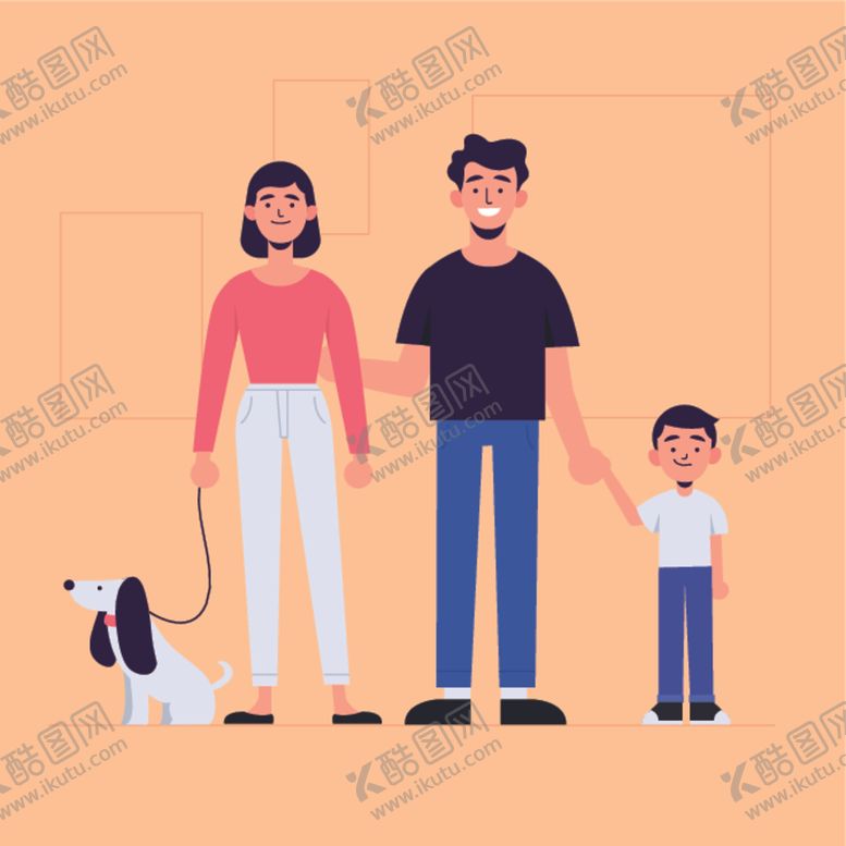 编号：13065507042311585944【酷图网】源文件下载-卡通家庭