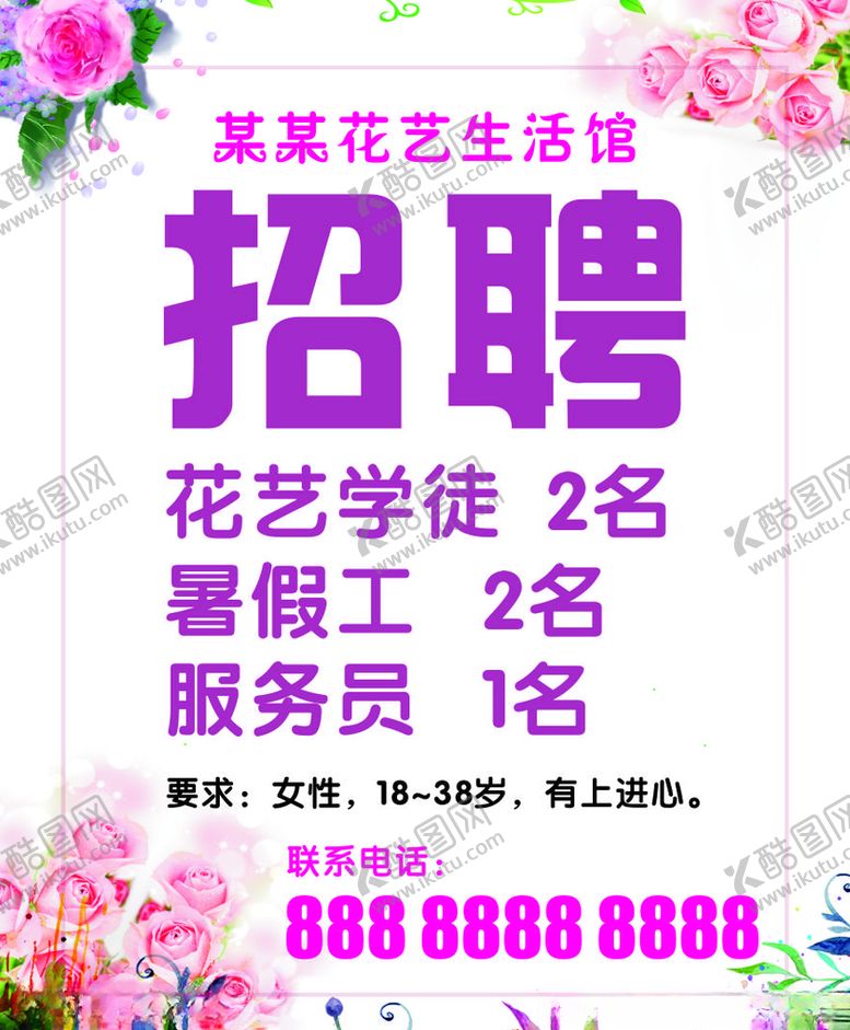 编号：29939609210929554883【酷图网】源文件下载-花店招聘