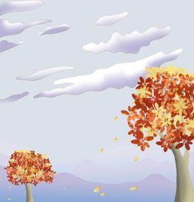 秋天背景叶子立图片季