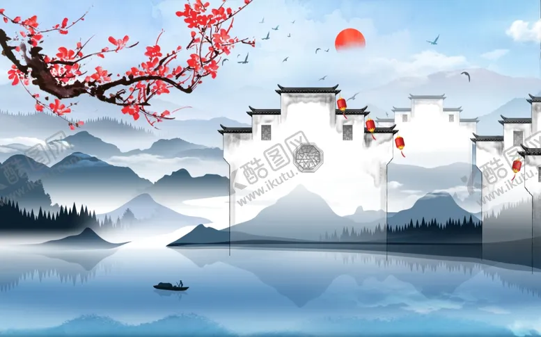 编号：76344805110942393726【酷图网】源文件下载-徽派山水