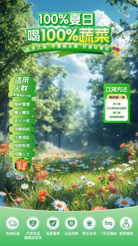 美业绿色系春夏护肤直播贴片