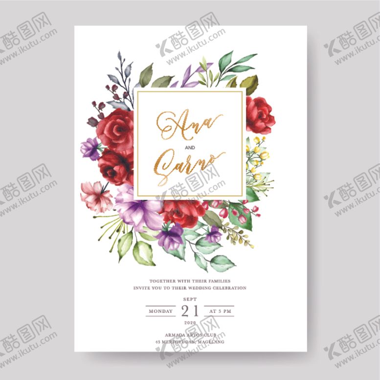 编号：66272609101035374487【酷图网】源文件下载-花卉请柬