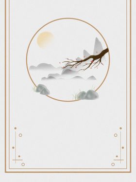 浅色古风山水背景