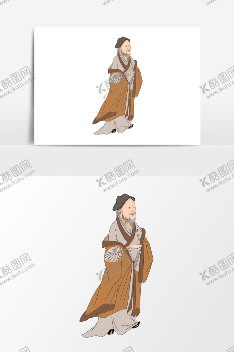 编号：13579609090421535215【酷图网】源文件下载-淡彩国画人物