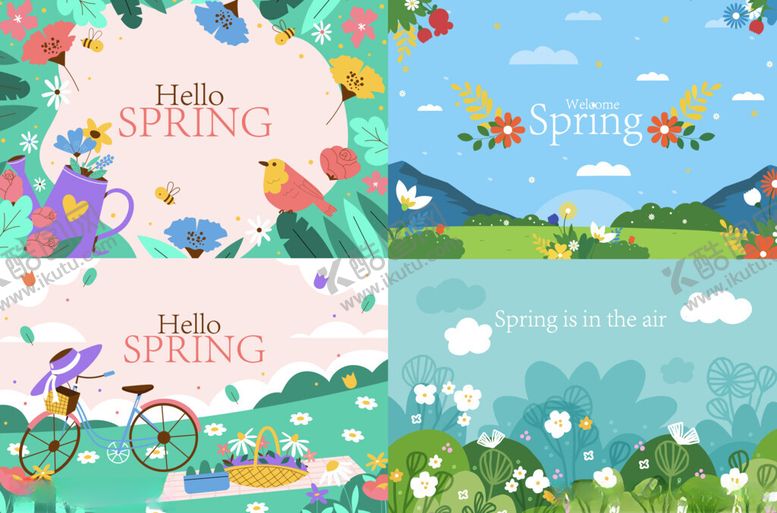 编号：34517904030322408652【酷图网】源文件下载-春天花园风景插画