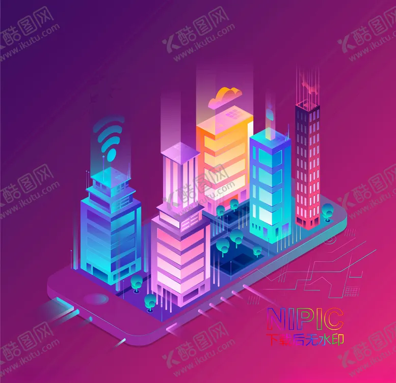 编号：61669604180327181365【酷图网】源文件下载-2.5d智慧城市