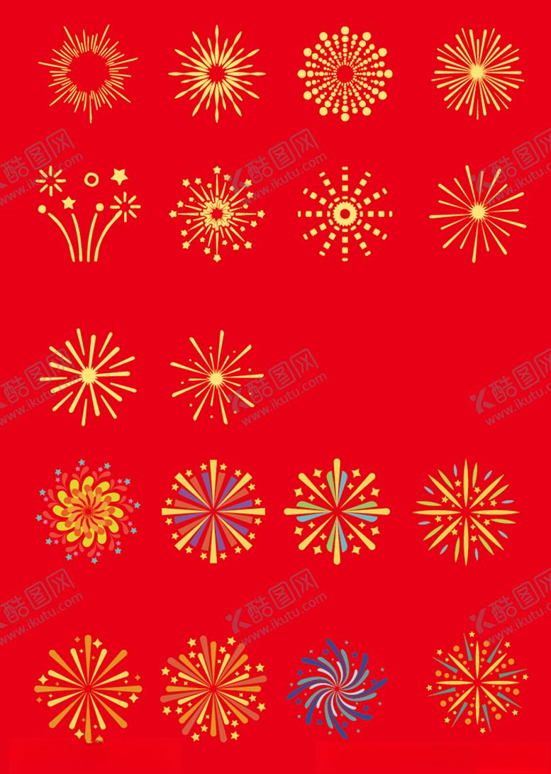 编号：81028106252102318942【酷图网】源文件下载-中国风矢量烟花爆炸绽放素材合集