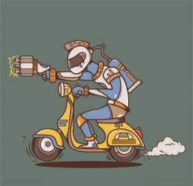 卡通摩托车