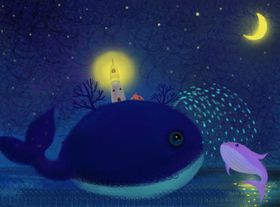 梦幻插画迷漫星空手绘插画