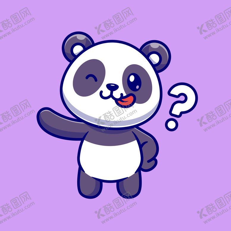 编号：48179009260406576071【酷图网】源文件下载-卡通动物大熊猫问号