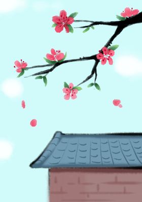 清明节海报踏青插画踏青春季踏青