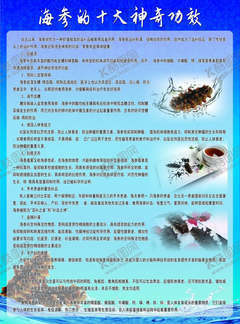 编号：69761006261412541568【酷图网】源文件下载-海参功效