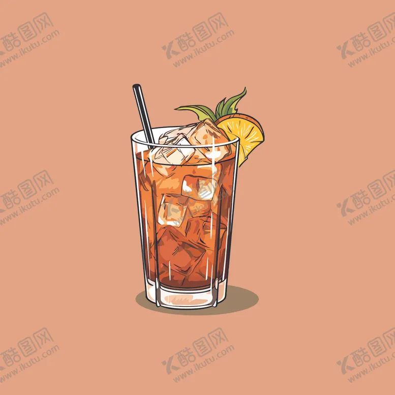 编号：83548602050021232352【酷图网】源文件下载-鸡尾酒饮料卡通绘画儿童插画