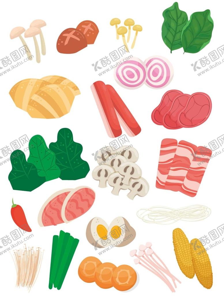 编号：41059609231542173950【酷图网】源文件下载-火锅食材创意美食