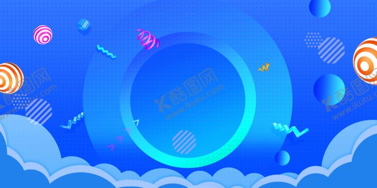 编号：37369207130603579980【酷图网】源文件下载-蓝色促销立体氛围热闹商场背景