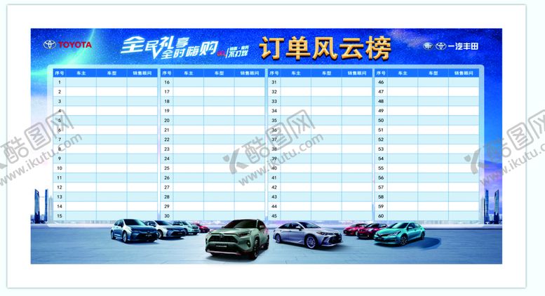 编号：94200710240912194280【酷图网】源文件下载-订车风云榜