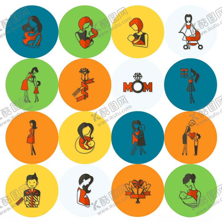 编号：35531304040811201921【酷图网】源文件下载-多彩运动人物图标集合