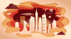 中国城市地标建筑简笔画