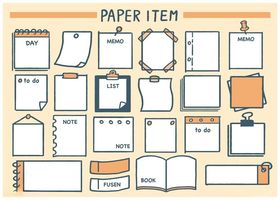 多样纸质文具图案集合