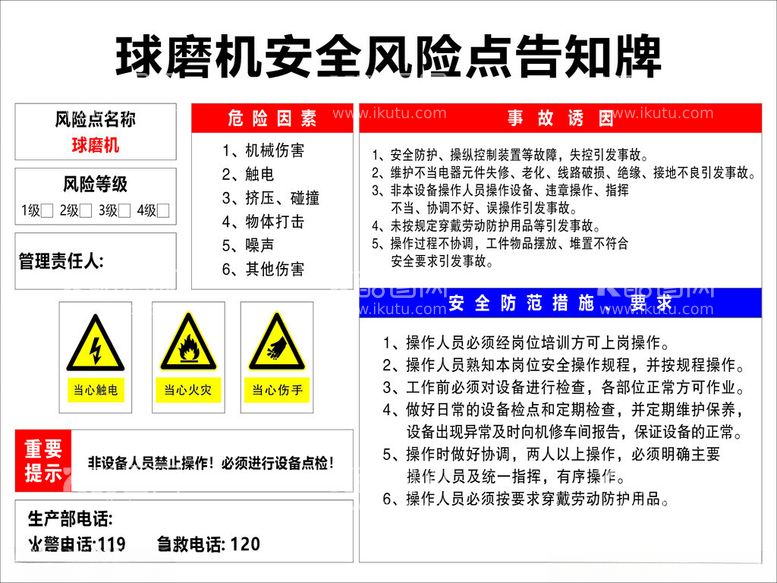 编号：60682512141359559100【酷图网】源文件下载-风险点告知牌