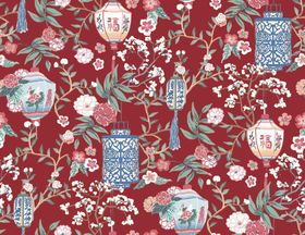 复古花卉灯笼图案设计