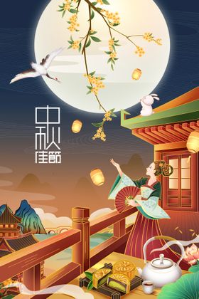 中秋促销情背景素材