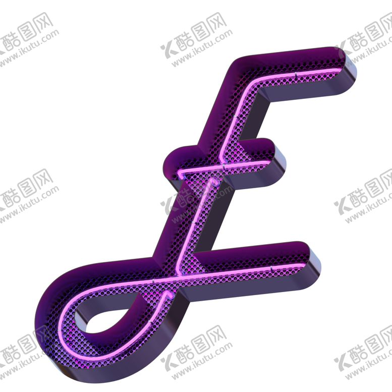 编号：65926205160445166822【酷图网】源文件下载-高清立体紫色霓虹灯字母元素