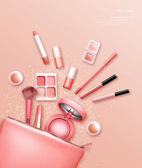 粉色化妆品海报