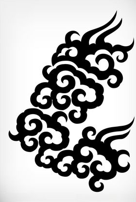 花纹云云朵云形状边元素