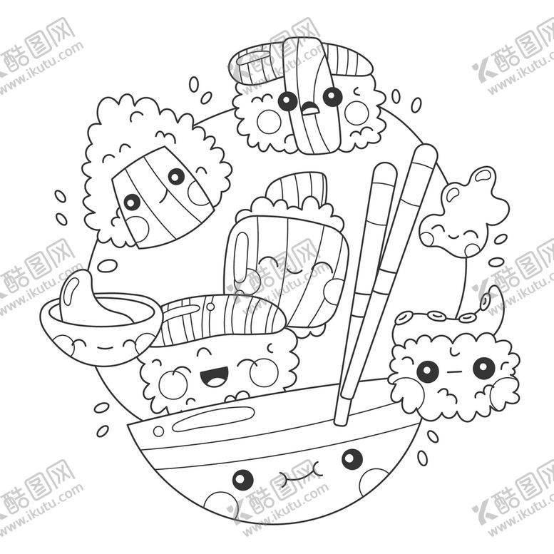 编号：78930110020947101742【酷图网】源文件下载-卡通线稿