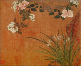 黄居寀花卉写生绘画