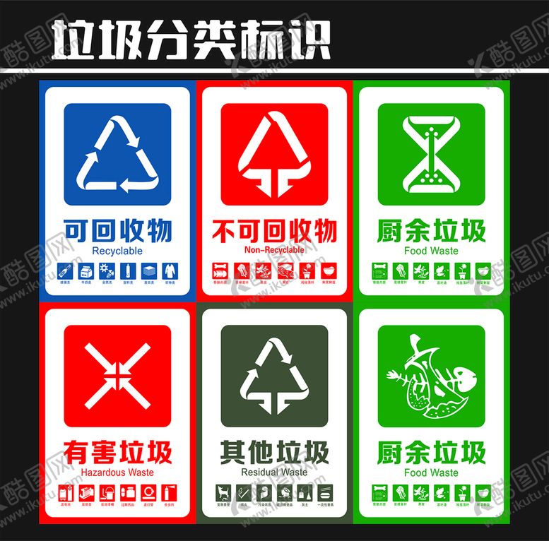 编号：11937512301956487554【酷图网】源文件下载-垃圾分类标识