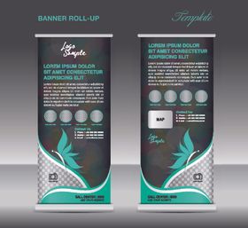 X展架易拉宝展示架设计模板矢量