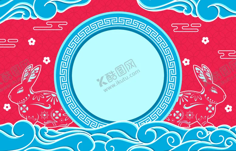 编号：12019110241651272767【酷图网】源文件下载-2023新年海报 卡通兔子剪纸
