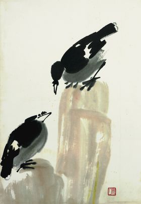 齐白石国画壁山头水墨山水风水