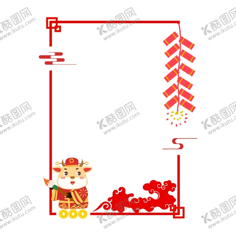 编号：21682404120715234829【酷图网】源文件下载-牛年边框