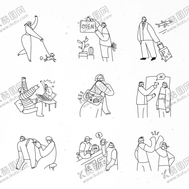 编号：73423212080805571762【酷图网】源文件下载-人物简笔画