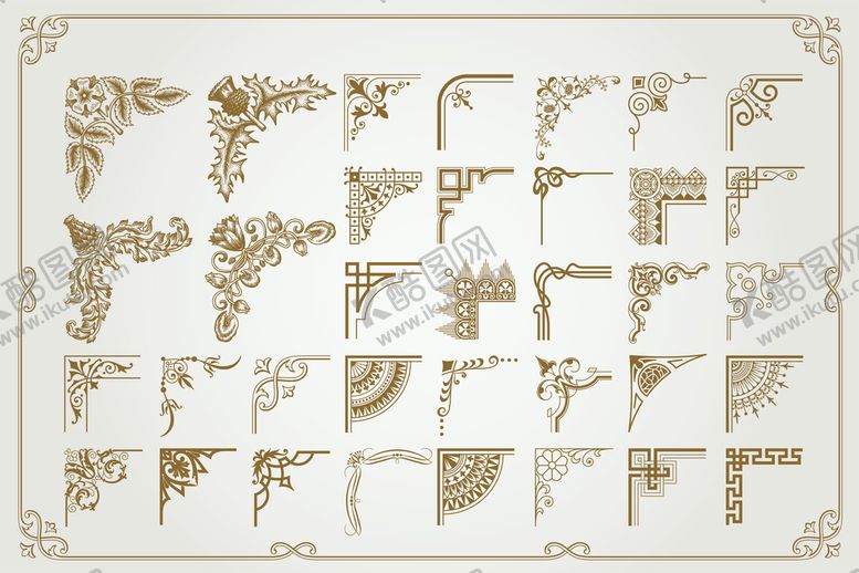 编号：60341909202341331586【酷图网】源文件下载-复古欧式金箔花纹边框装饰