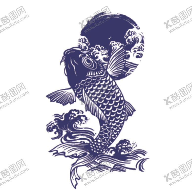 编号：32377409271207049912【酷图网】源文件下载-鲤鱼插画图案
