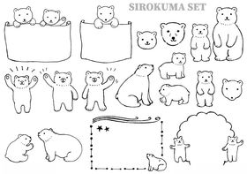 可爱北极熊卡通图案集合