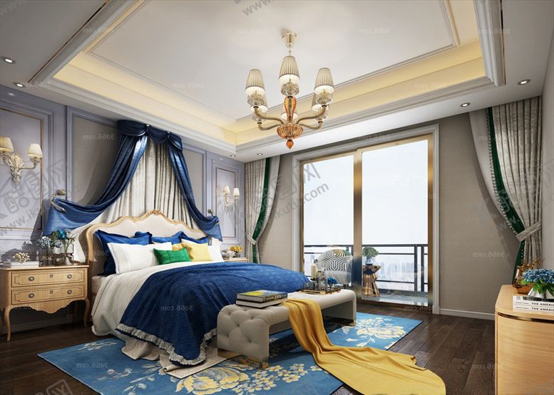 编号：19557610220246061727【酷图网】源文件下载-简欧卧室