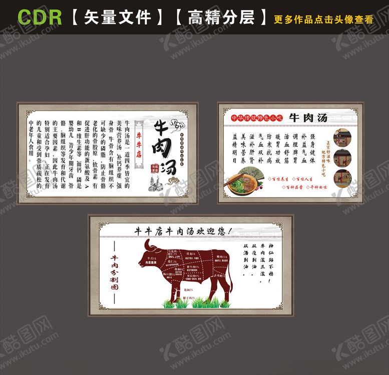 编号：18920505081940103889【酷图网】源文件下载-牛肉汤牛部位海报