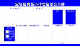 宝塔区食品小作坊监管公示牌