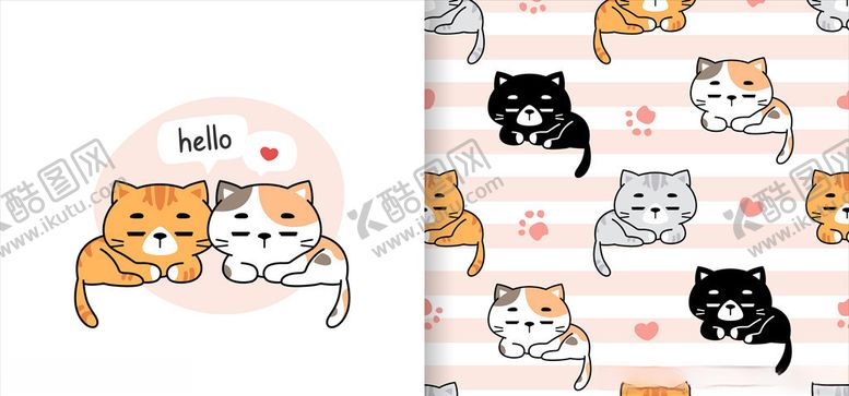 编号：90321307090516239532【酷图网】源文件下载-卡通猫咪背景