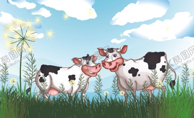 编号：68397209290811354437【酷图网】源文件下载-卡通奶牛