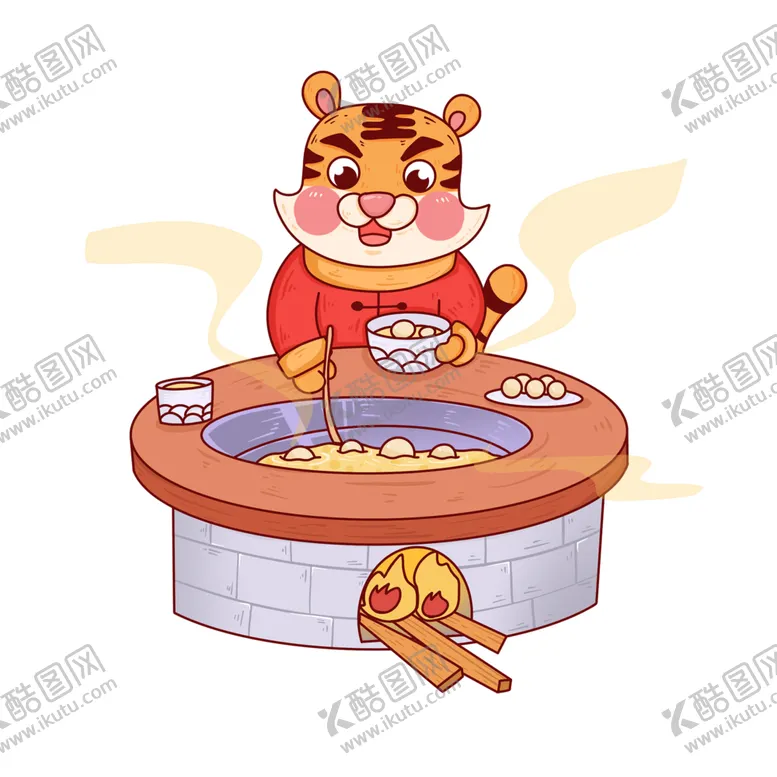 编号：24075501210249038079【酷图网】源文件下载-老虎形象年俗小吃场景