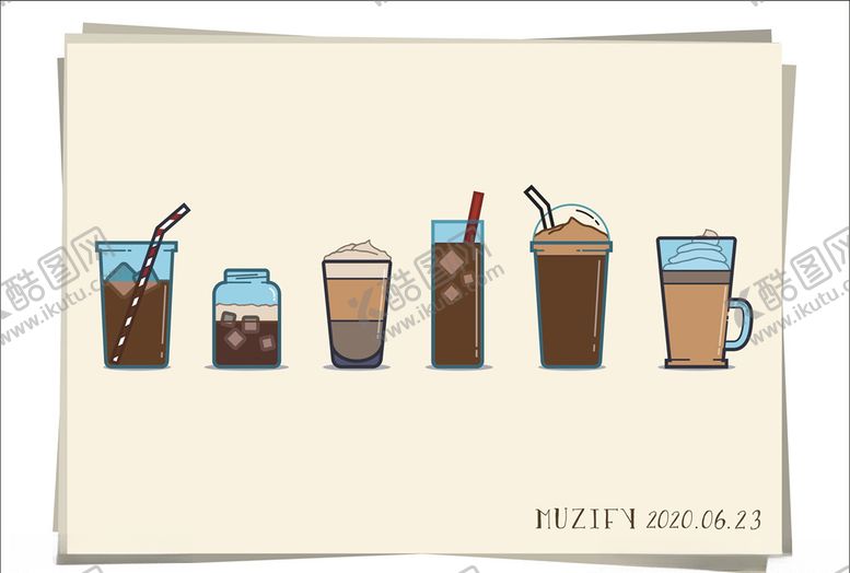 编号：11282609261817563628【酷图网】源文件下载-6款入奶茶矢量图