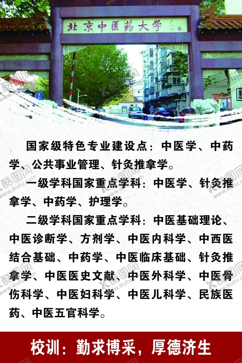 编号：71622109160954261675【酷图网】源文件下载-北京中医药大学名校文化墙简介