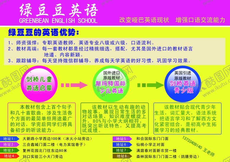 编号：49923107022145052223【酷图网】源文件下载-绿豆豆英语反面