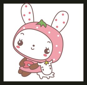 手绘卡通小兔动画动物